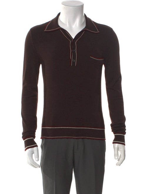Dolce & Gabbana Virgin Wool Striped Polo Sweater