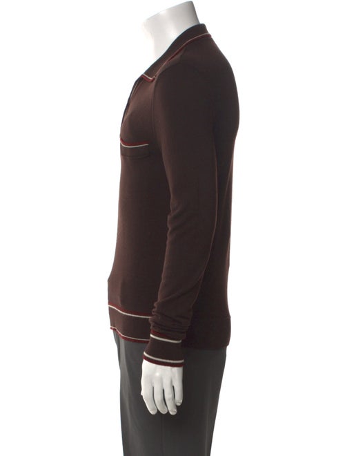 Dolce & Gabbana Virgin Wool Striped Polo Sweater