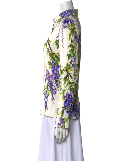 Dolce & Gabbana Silk Floral Print Button-Up Top