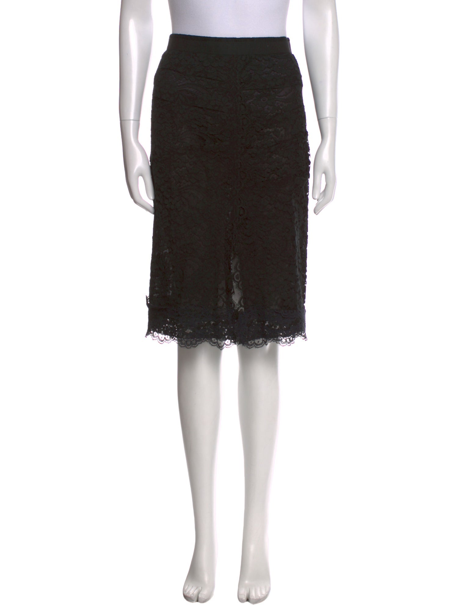 Dolce & Gabbana Scalloped Accent Knee-Length Skirt