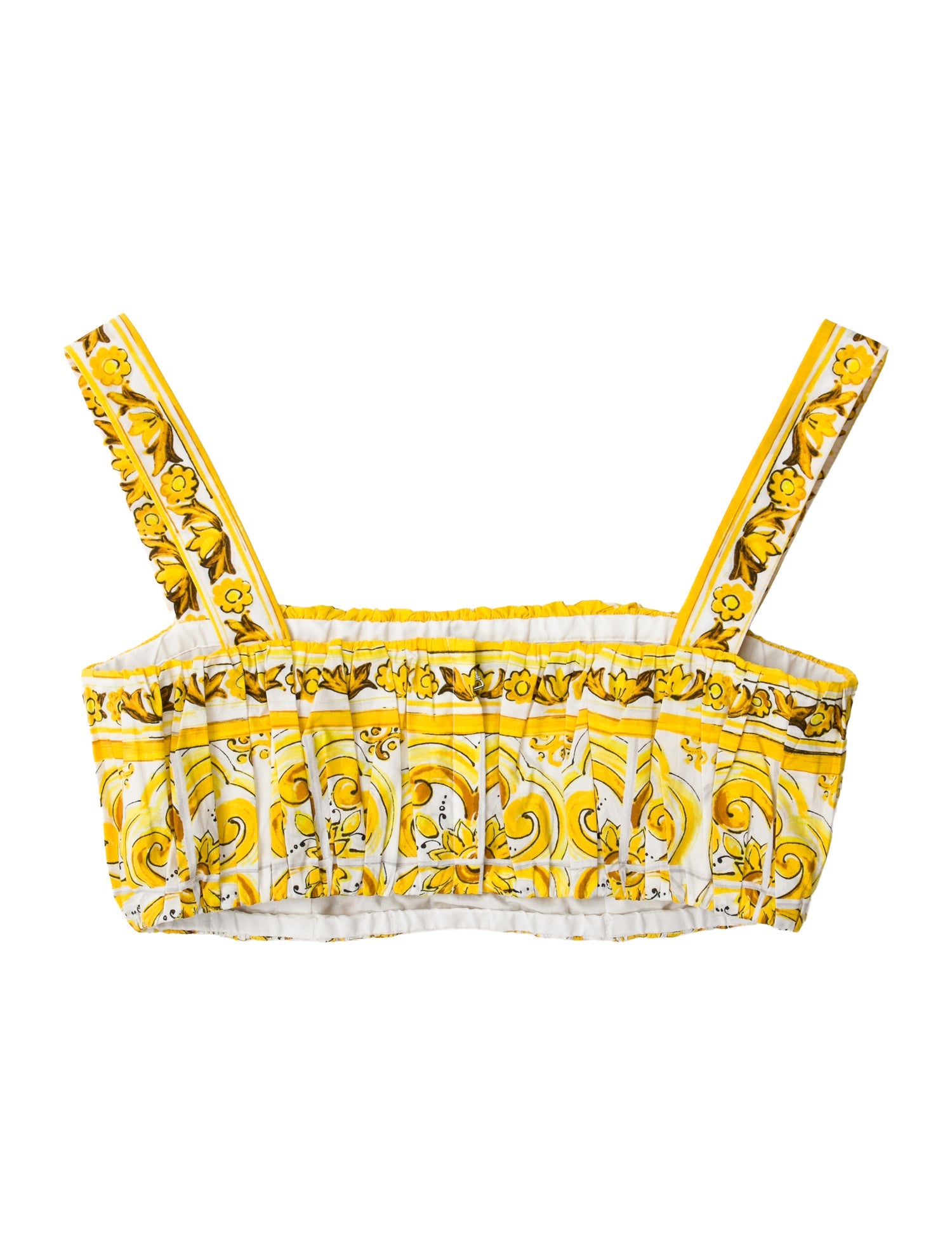 Dolce & Gabbana Paisley Print Square Neckline Crop Top
