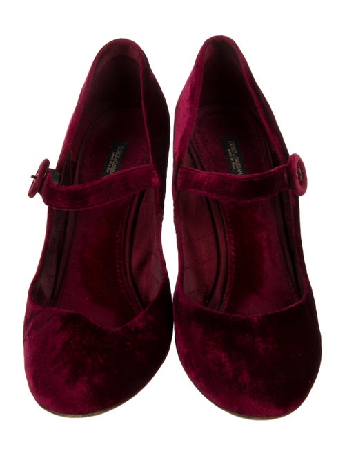 Dolce & Gabbana Velvet Floral Print Pumps