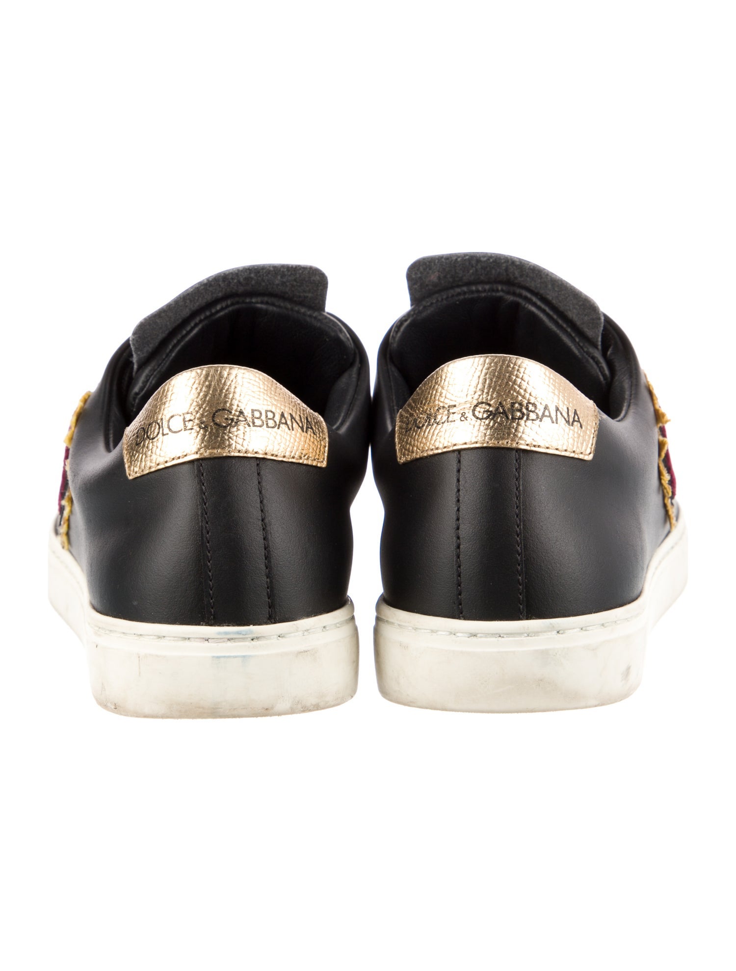 Dolce & Gabbana Sacred Heart Print Leather Sneakers