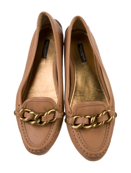 Dolce & Gabbana Leather Chain-Link Accents Loafers