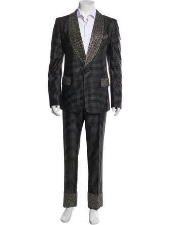 Dolce & Gabbana Silk Polka Dot Print Three-Piece Blazer