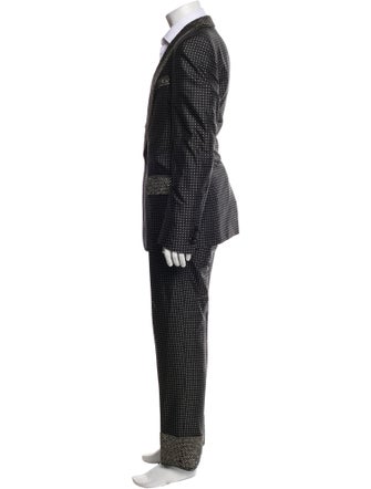 Dolce & Gabbana Silk Polka Dot Print Three-Piece Blazer