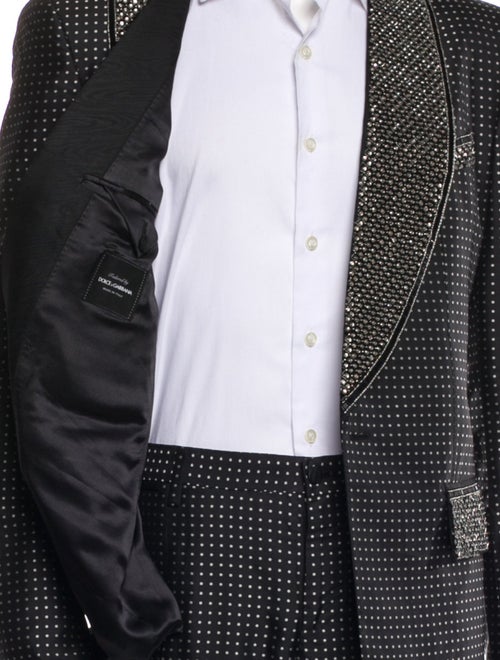 Dolce & Gabbana Silk Polka Dot Print Three-Piece Blazer