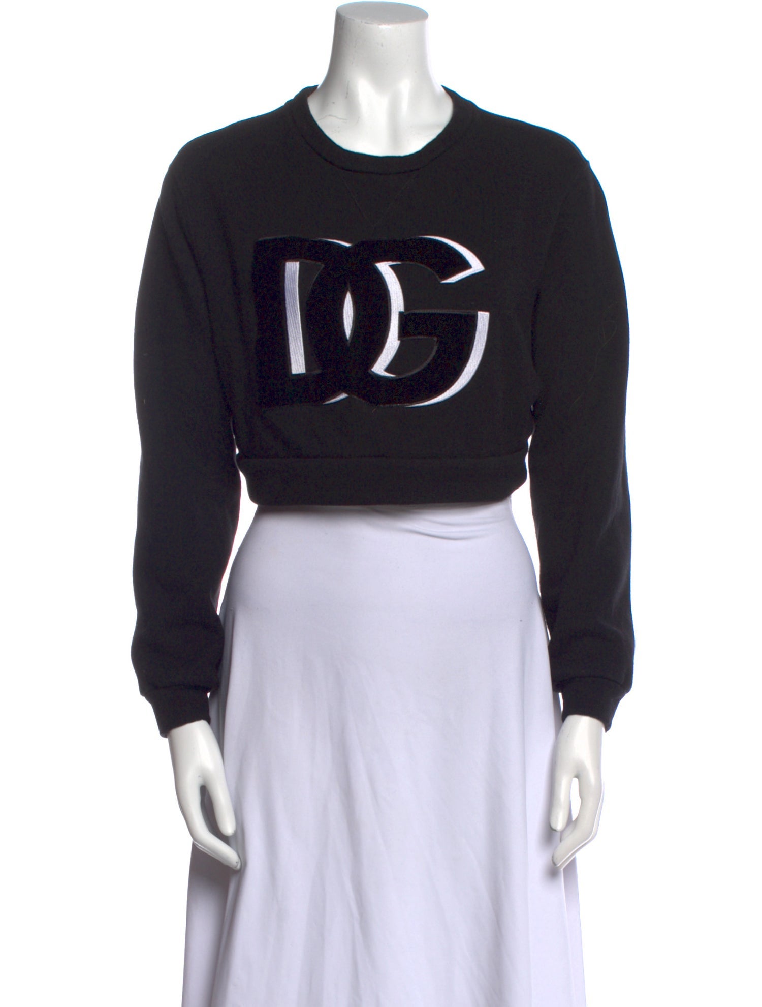 Dolce & Gabbana Graphic Print Crew Neck Crop Top