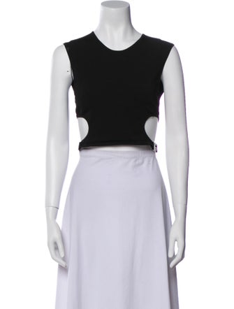 Dolce & Gabbana Scoop Neck Sleeveless Crop Top