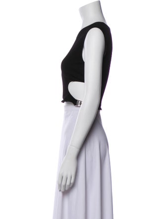 Dolce & Gabbana Scoop Neck Sleeveless Crop Top