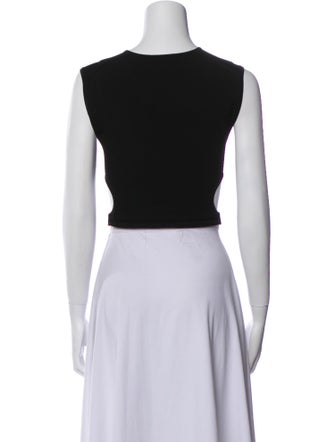 Dolce & Gabbana Scoop Neck Sleeveless Crop Top