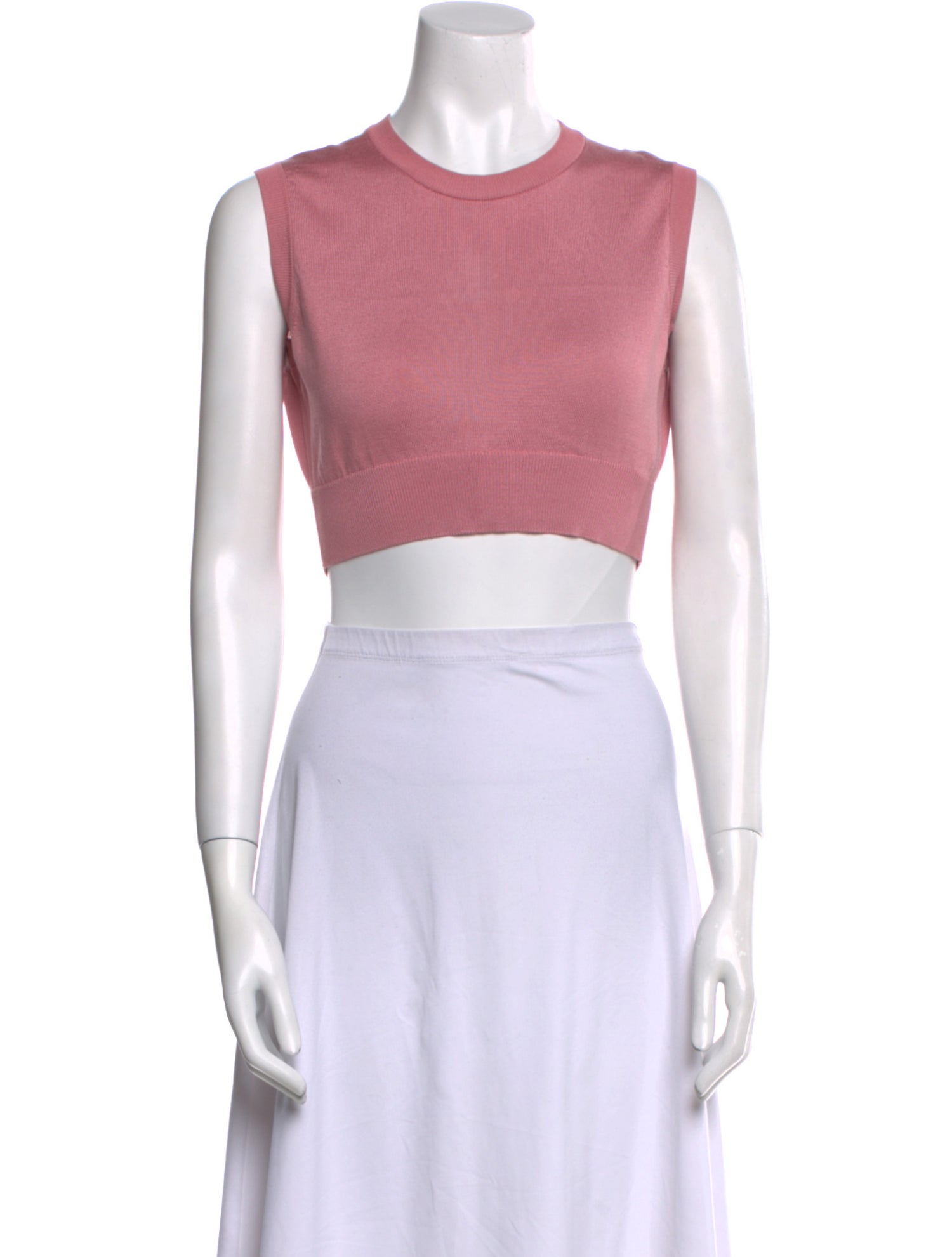 Dolce & Gabbana Silk Crew Neck Crop Top