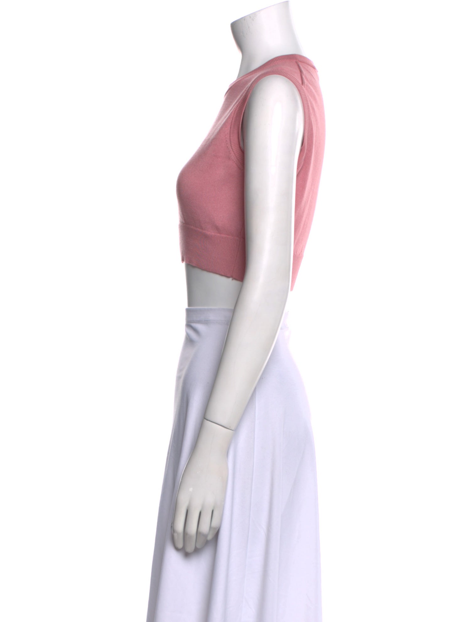 Dolce & Gabbana Silk Crew Neck Crop Top