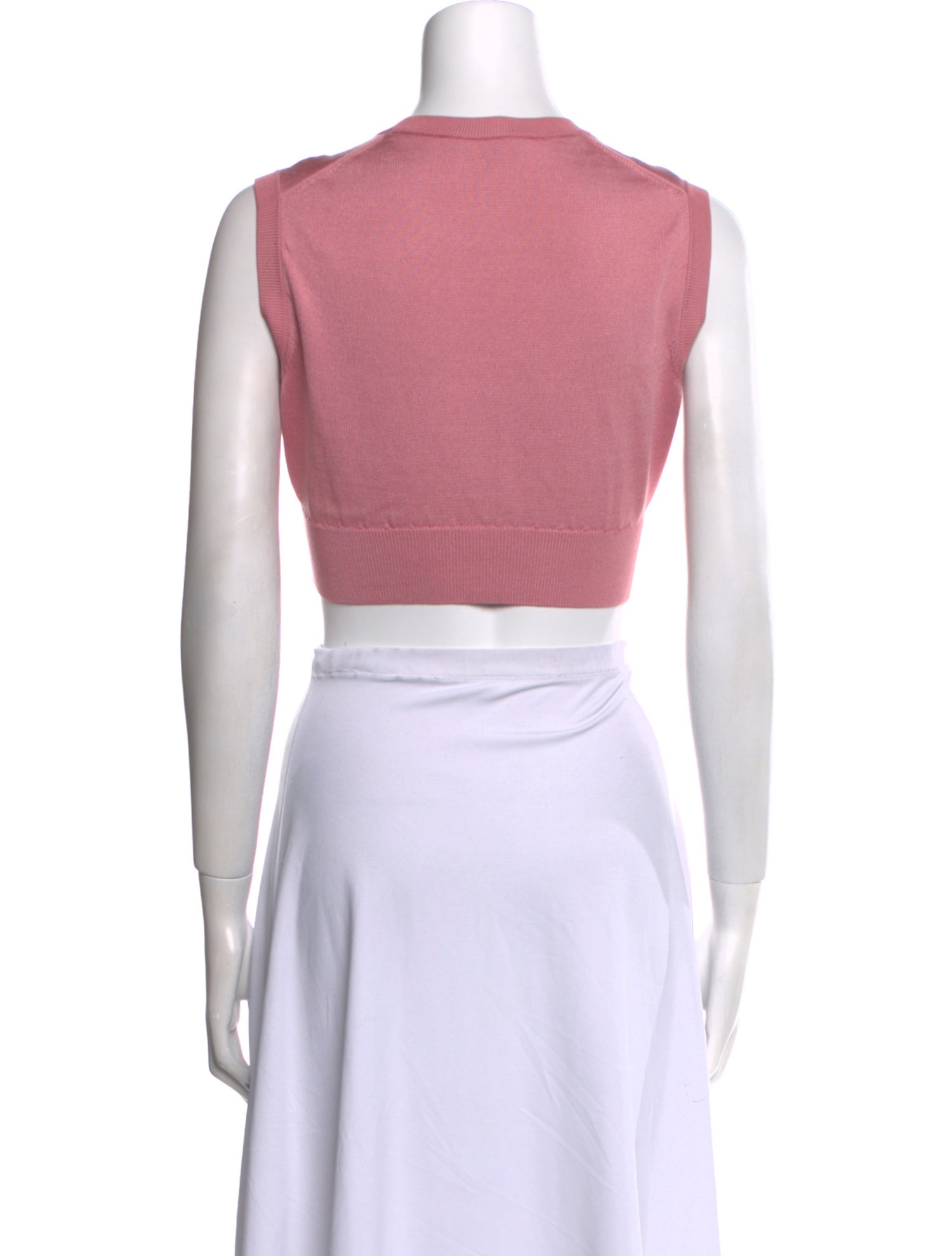 Dolce & Gabbana Silk Crew Neck Crop Top