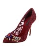 Dolce & Gabbana Lace Crystal Embellishments Pumps