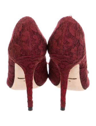 Dolce & Gabbana Lace Crystal Embellishments Pumps