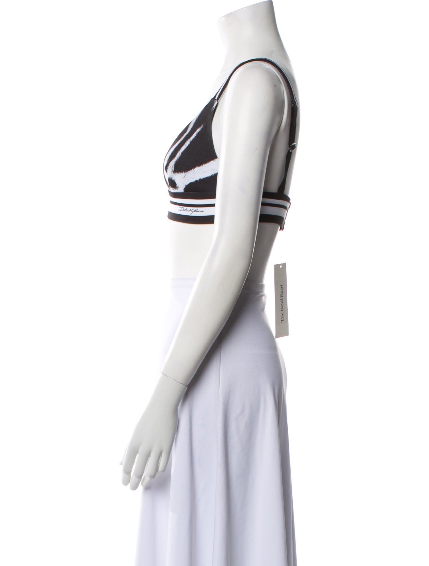 Dolce & Gabbana Printed V-Neck Crop Top