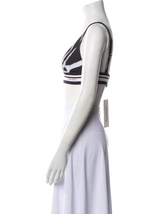 Dolce & Gabbana Printed V-Neck Crop Top