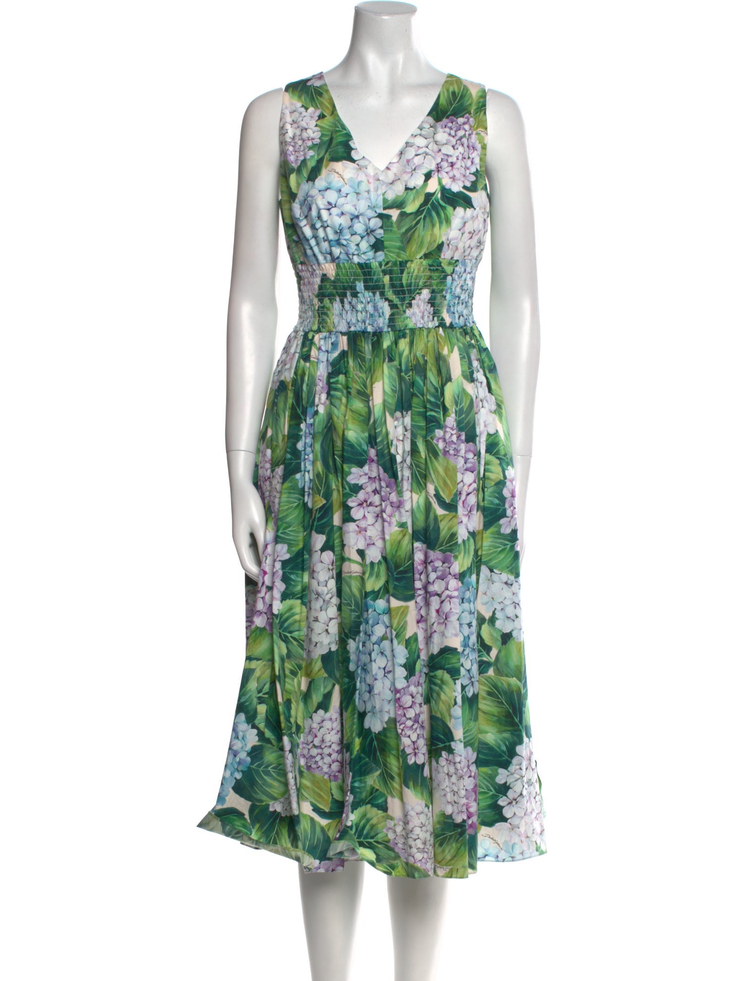 Dolce & Gabbana Floral Print Midi Length Dress