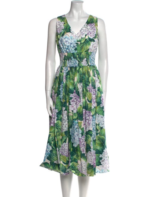 Dolce & Gabbana Floral Print Midi Length Dress