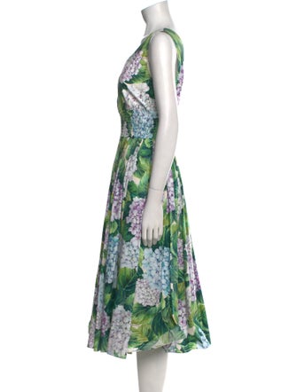 Dolce & Gabbana Floral Print Midi Length Dress