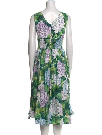 Dolce & Gabbana Floral Print Midi Length Dress