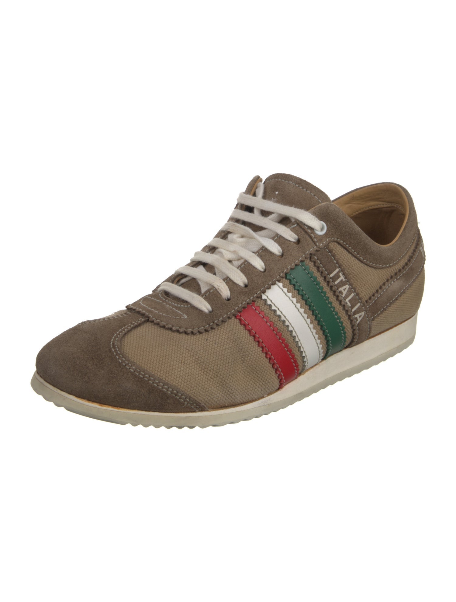 Dolce & Gabbana Leather Colorblock Pattern Sneakers