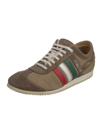 Dolce & Gabbana Leather Colorblock Pattern Sneakers