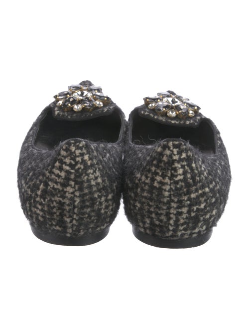 Dolce & Gabbana Tweed Houndstooth Print Flats