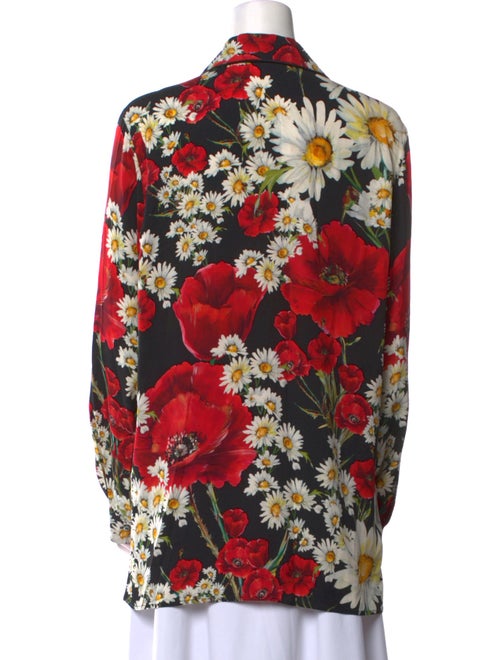 Dolce & Gabbana Silk Floral Print Button-Up Top