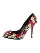 Dolce & Gabbana Mambo Rose Print Crystal Embellishments Pumps