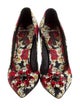 Dolce & Gabbana Mambo Rose Print Crystal Embellishments Pumps