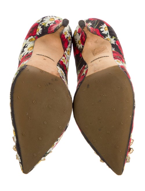 Dolce & Gabbana Mambo Rose Print Crystal Embellishments Pumps
