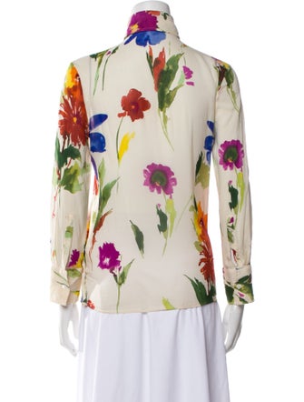 Dolce & Gabbana Silk Floral Print Button-Up Top