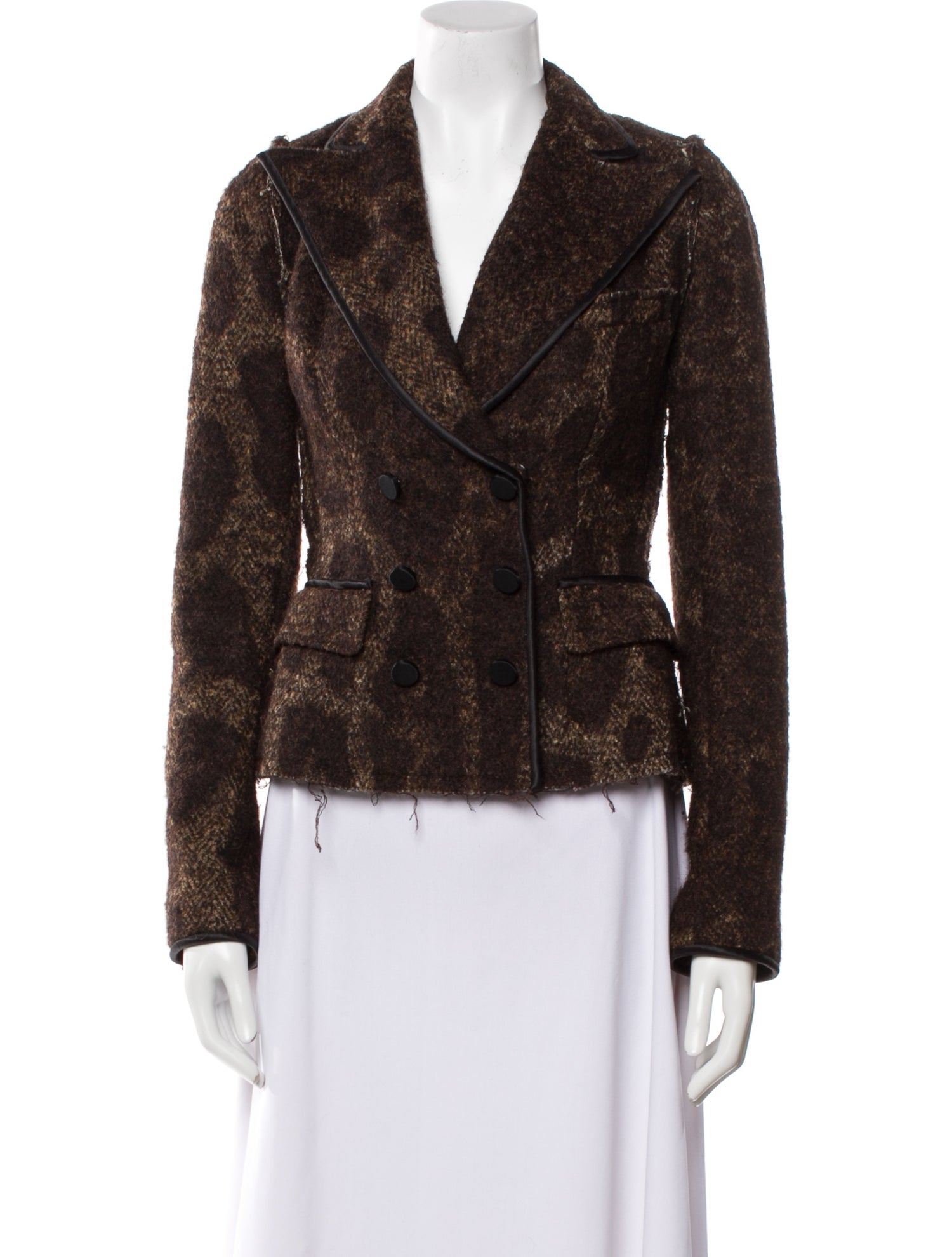 Dolce & Gabbana Wool Plaid Print Evening Jacket