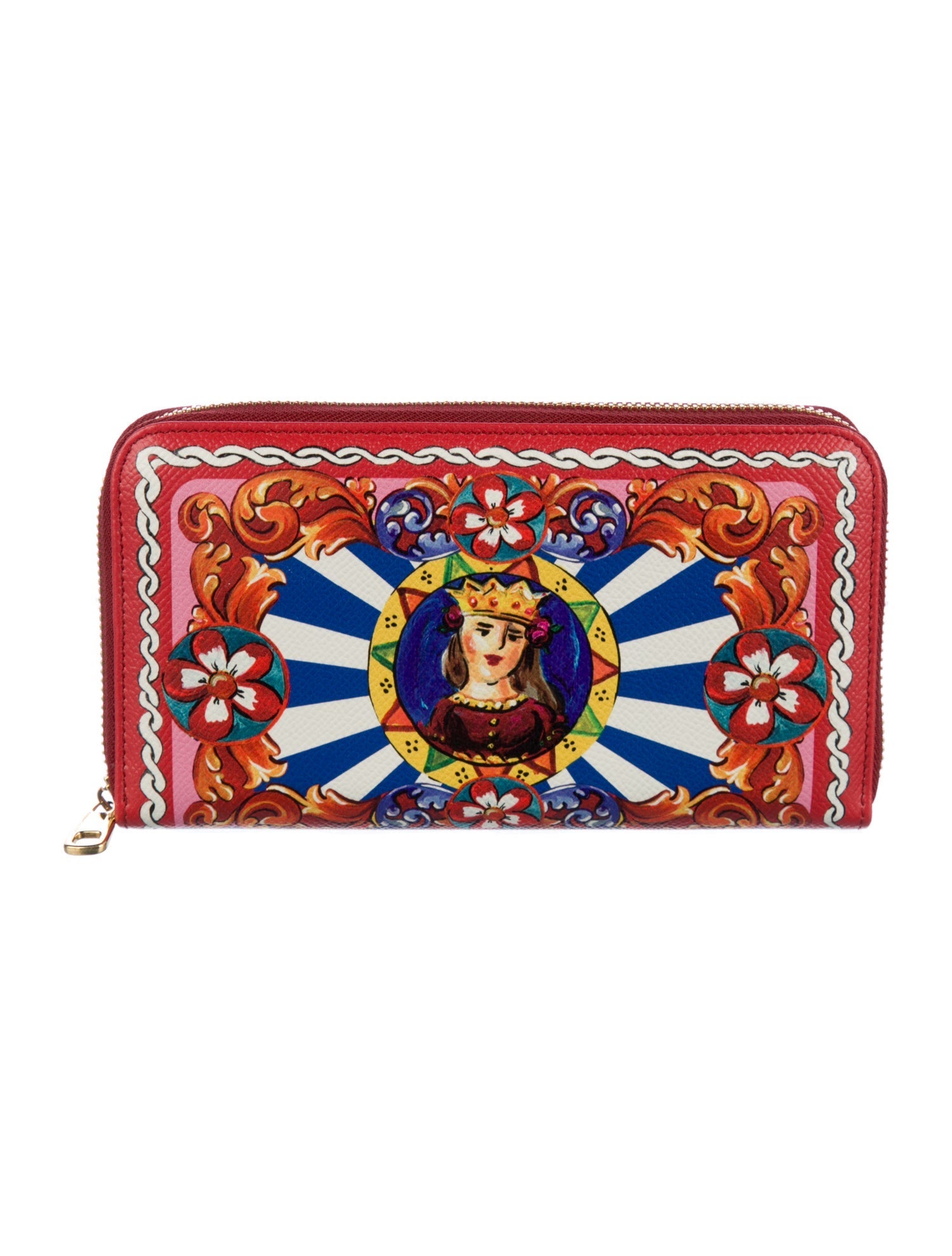 Dolce & Gabbana Leather Printed Continental Wallet