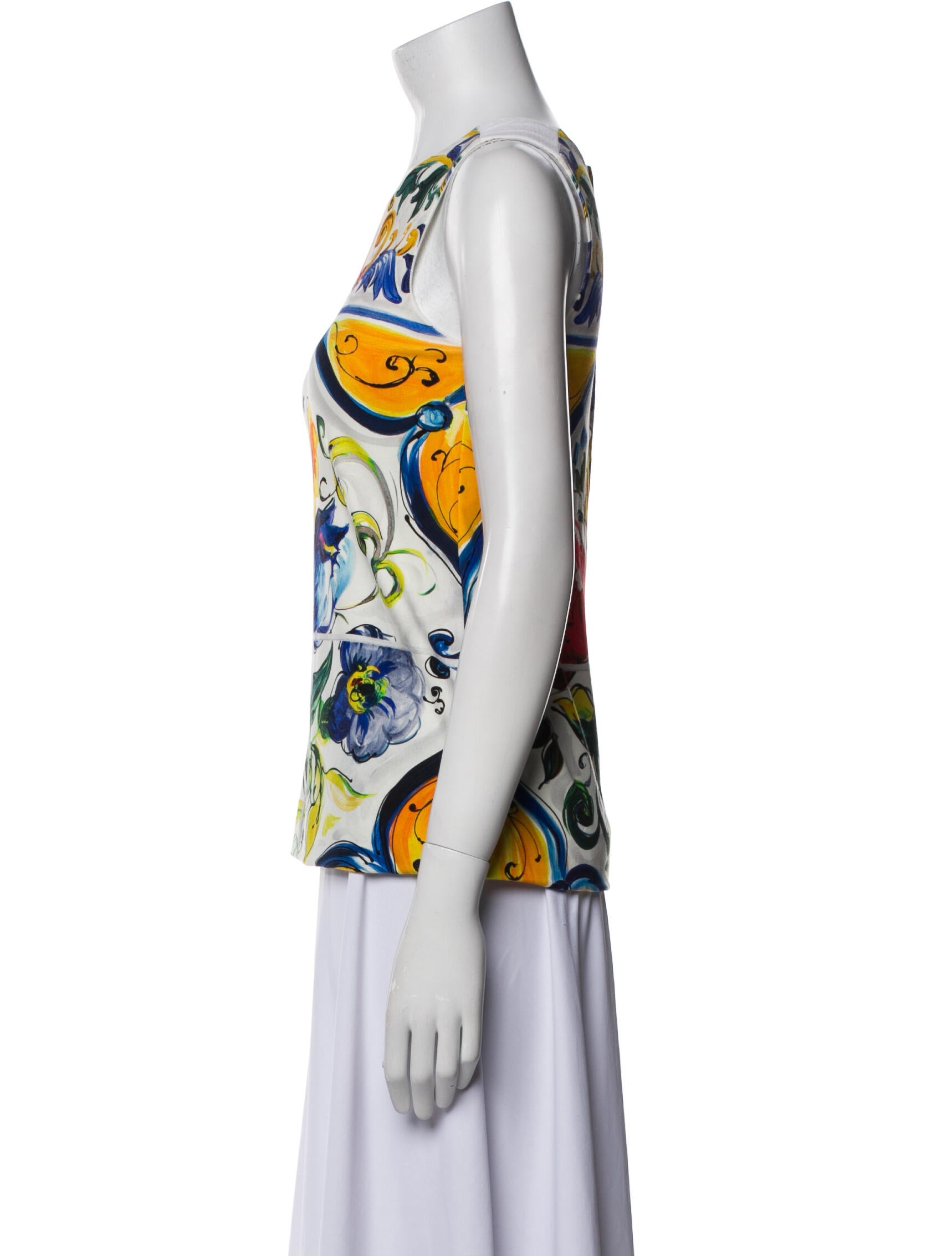 Dolce & Gabbana Printed Crew Neck Top