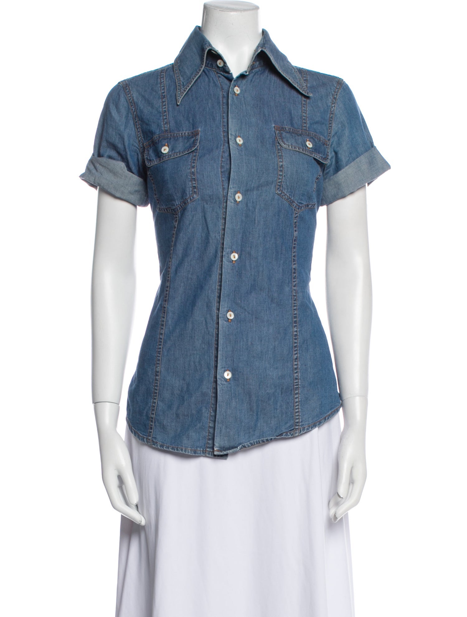 Dolce & Gabbana Short Sleeve Button-Up Top