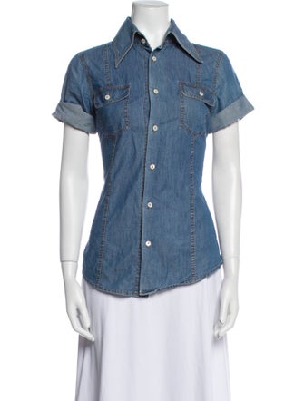 Dolce & Gabbana Short Sleeve Button-Up Top