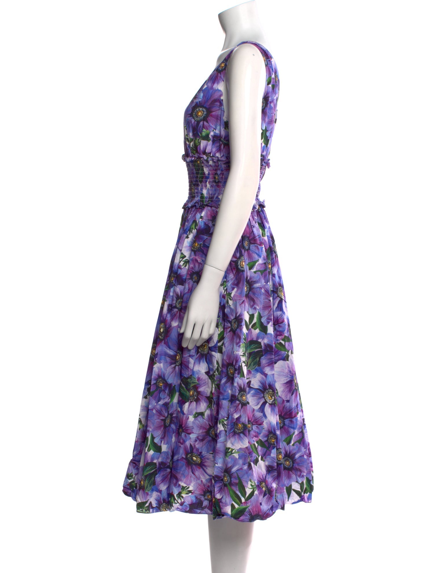 Dolce & Gabbana Floral Print Midi Length Dress
