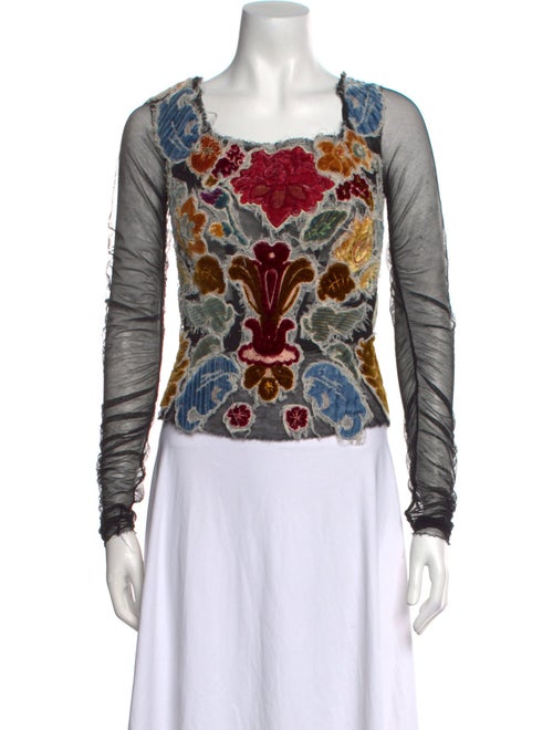 Dolce & Gabbana Printed Square Neckline Top