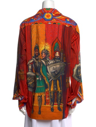 Dolce & Gabbana Printed Long Sleeve Button-Up Top