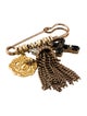 Dolce & Gabbana Crystal Cross & Faux Pearl Tassel Safety Pin Brooch