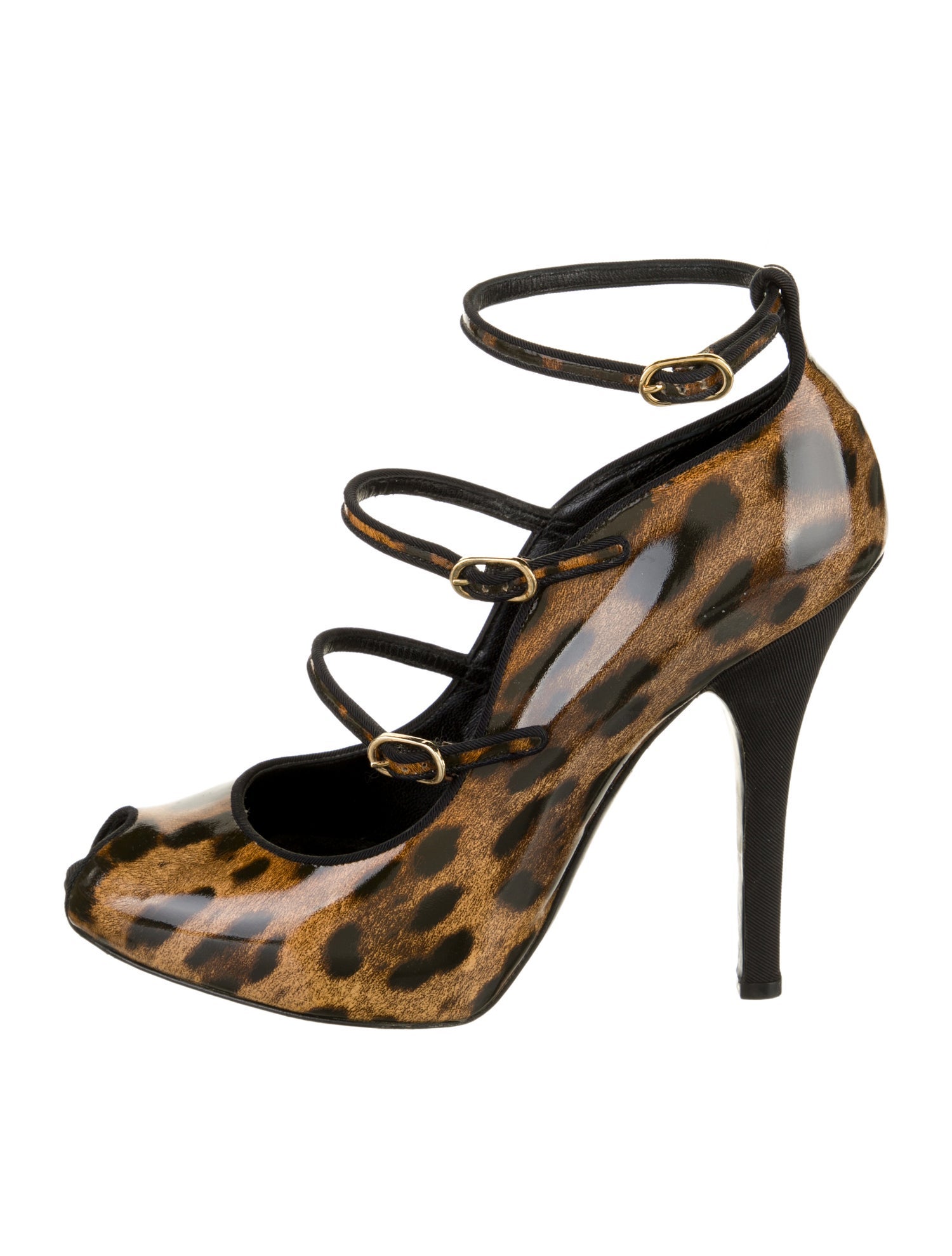 Dolce & Gabbana Patent Leather Animal Print Pumps