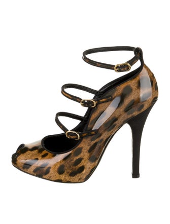 Dolce & Gabbana Patent Leather Animal Print Pumps