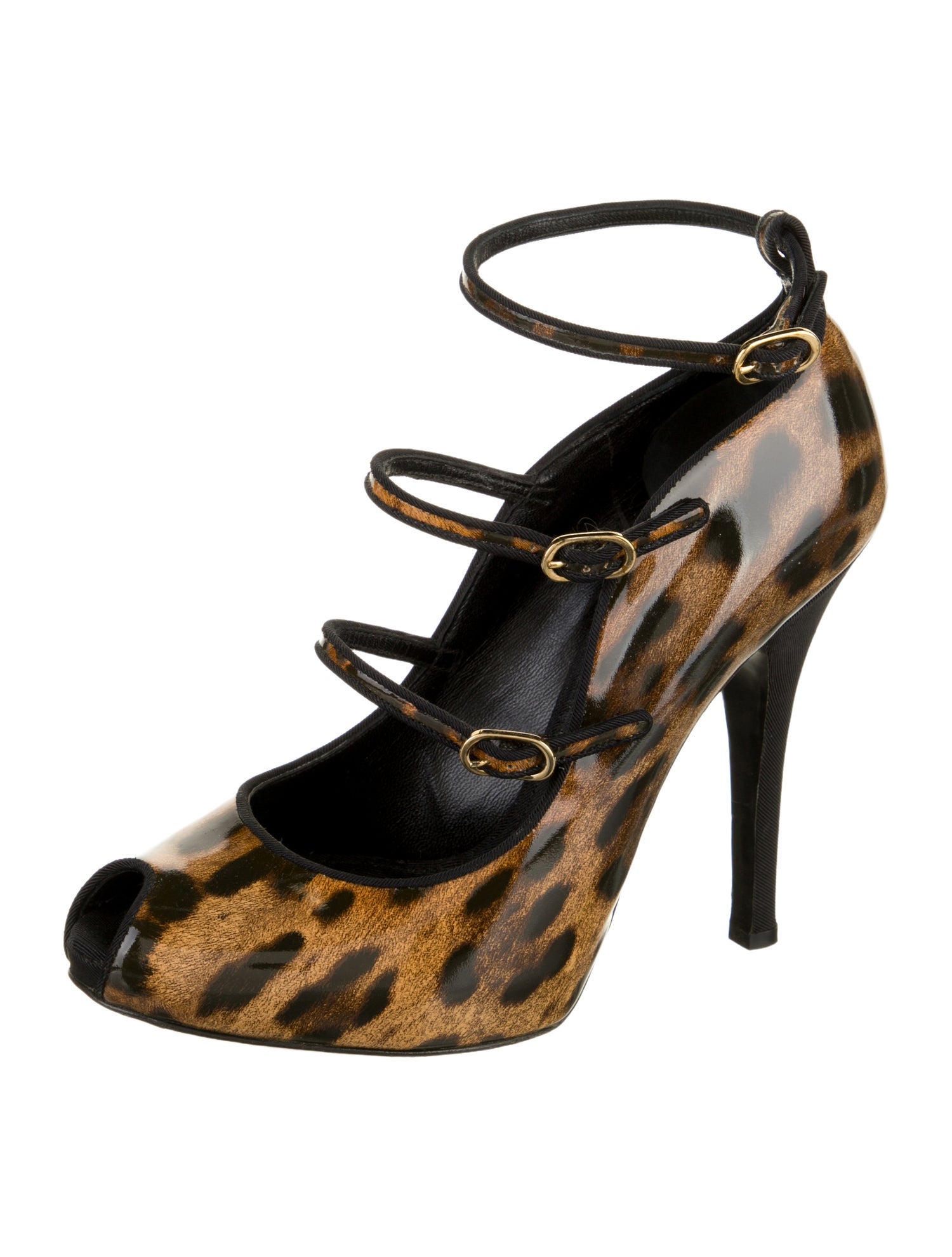 Dolce & Gabbana Patent Leather Animal Print Pumps