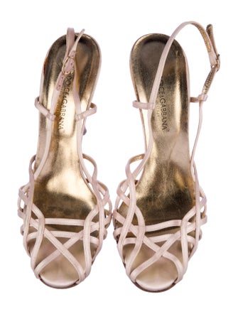 Dolce & Gabbana Satin Slingback Sandals