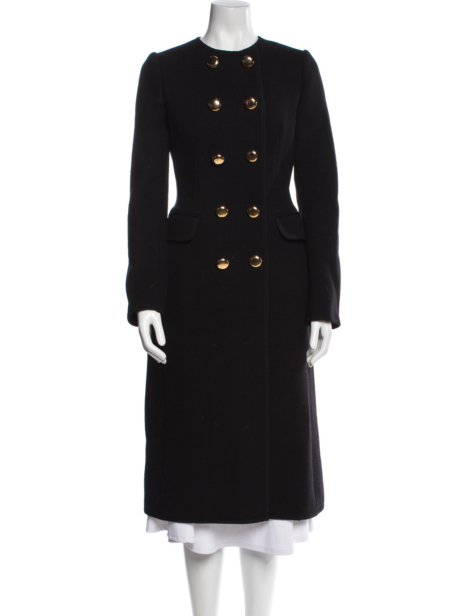 Dolce & Gabbana Virgin Wool Faux Fur Coat