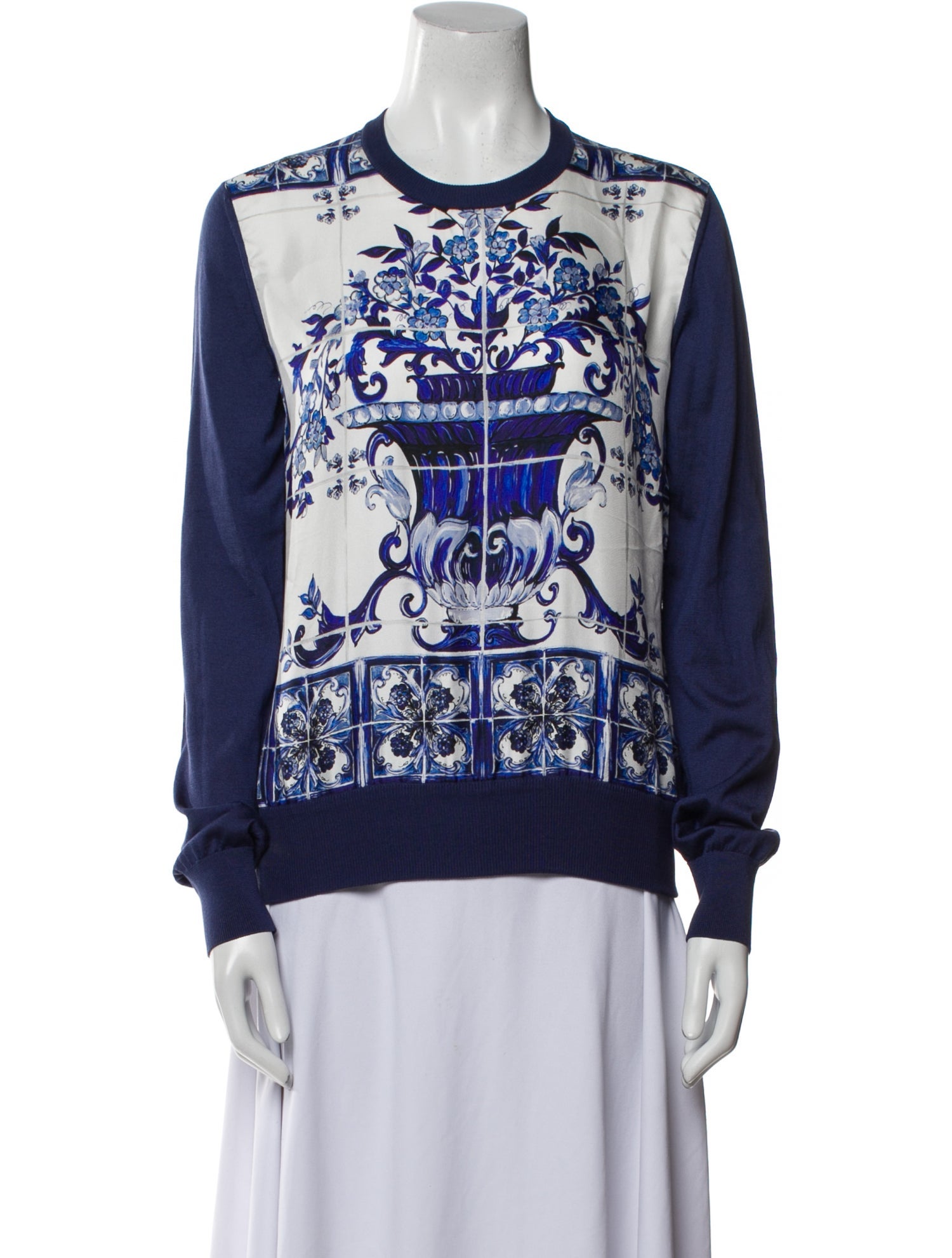 Dolce & Gabbana Silk Graphic Print Sweatshirt