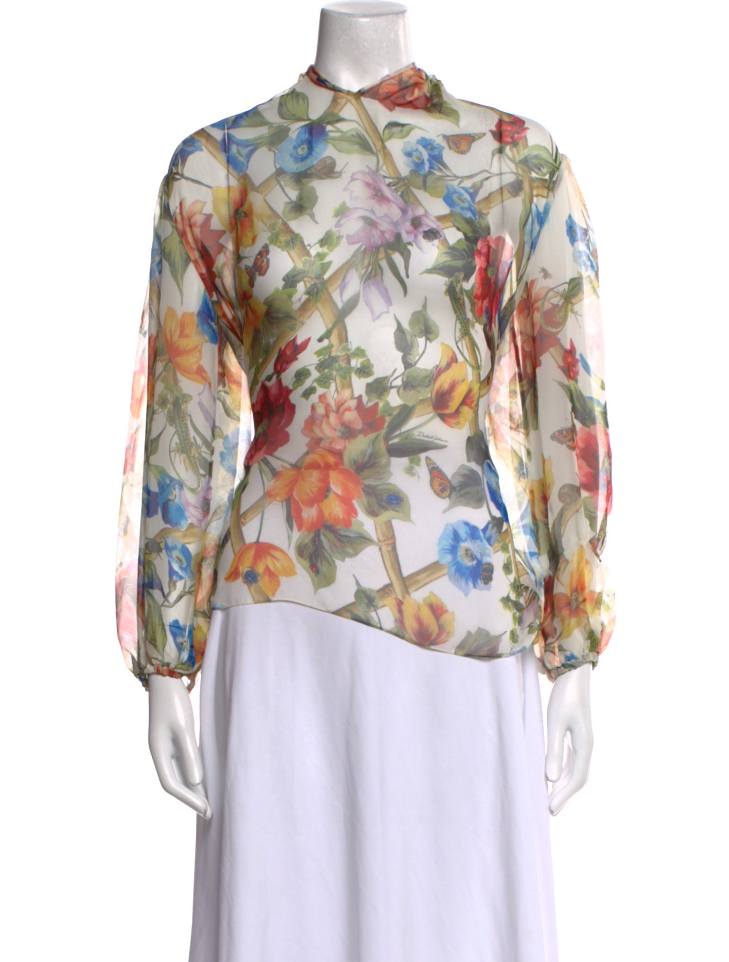 Dolce & Gabbana Silk Floral Print Top